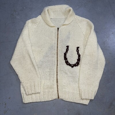 50s 70s Vintage Horse Pattern Horseshoe Cowichan Knit 50s 70s Vintage Horse Pattern Horseshoe Cowichan Knit