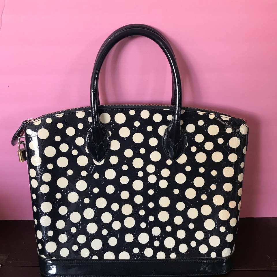 Leather handbag Louis Vuitton x Yayoi Kusama Black in Leather