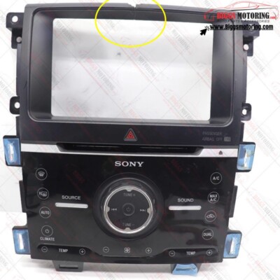 2011-2014 Ford Edge Sony Radio Face Climate Control Panel