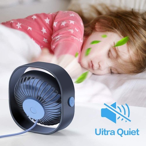 Mini Ventilator USB Tischventilator 3 Geschwindigkeiten Desk Fan Geräuscharm DHL - Afbeelding 3 van 12