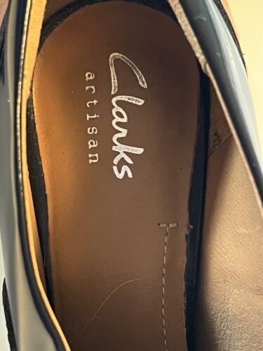 Clarks Black Leather Lace-Up Oxford Block Heels 7M Academia Witchy Artisan - Picture 22 of 23