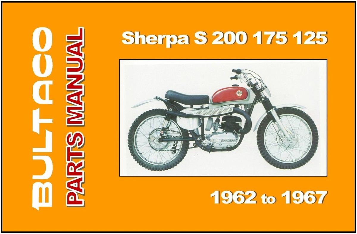 BULTACO Parts Manual Sherpa S 200 175 125 1962 1963 1964 1965 1966