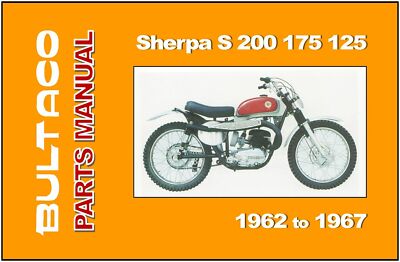 BULTACO Parts Manual Sherpa S 200 175 125 1962 1963 1964 1965 1966