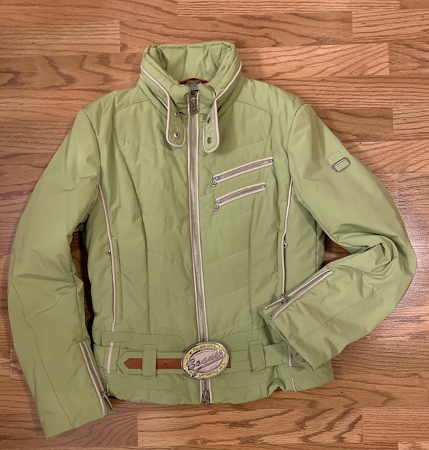 Bogner Goan Belted Ski Jacket Womens Size 10 Lime Green | eBay