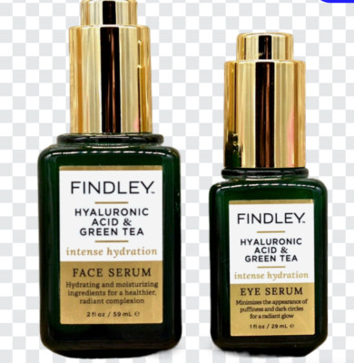 FINDLEY Set Hyaluronic Acid & Green Tea Eye Serum & Face Serum (2fl oz, 1fl oz)