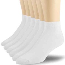 3 Pairs Mens White Sports Athletic Crew Socks Cotton LOW CUT Size 9-11 10-13