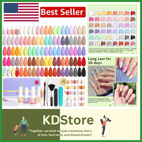 All-in-One 62-teiliges Dip Powder Nagelset: 48 lebendige Farben für atemberaubende Nägel