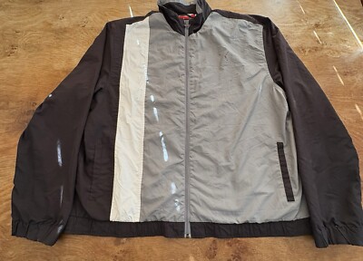 Puma Windbreaker Herren XL Vintage Premium Performance Grau Weiß Schwarz