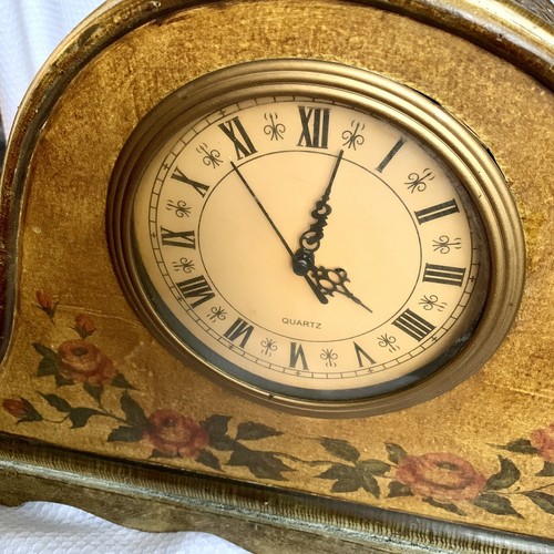 Large Wood Mantle Clock Folk Art Farmhouse Shabby ~ 19” Width 11 1/2” Height - Picture 6 of 12