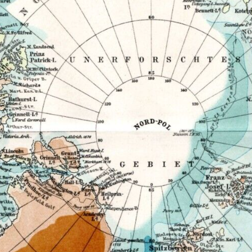 Nord-Polarländer +Historische Landkarte von 1895 +Arktis, Spitzbergen, Grönland - Bild 2 von 2