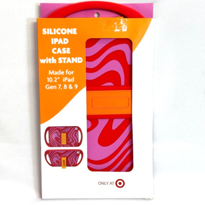 Komar Kids Exclusive Case w/Stand for iPad 10.2'' (Gen 7, 8 & 9) - Red/Pink Swirl
