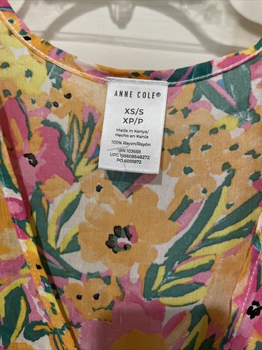 Anne Cole Floral Ruffle Beach Pool Cover-Up W/ Tankini Swim Suit Top Size Small - Picture 3 of 10