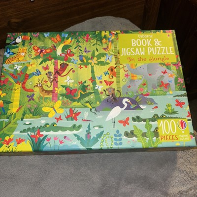 Usborne Book & Jigsaw In The Jungle - Children's 100 Piece Jigsaw Puzzle