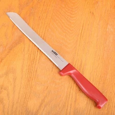Tri Star 3 Star Red Handle Long Kitchen Knife 8" Blade