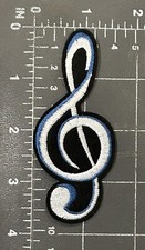 Sheet Music G Clef Treble Clef Symbol Emblem High Notes Applique Badge Patch