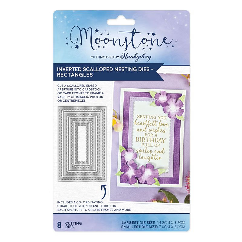 Hunkydory Moonstone - Inverted Scalloped Nesting Rectangles Die Set- MSTONE1011