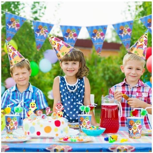 Baby Shark Party Supplies Birthday Decoration Tableware Complete Set - 144 Pcs - Picture 2 of 7