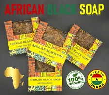 1 lb- 16oz Raw African Black Soap Bar 100% Pure Natural Organic Ghana Bulk BEST