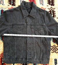 Marc Jacobs black jeans stone washed trucker jacket mens Medium Made in USA