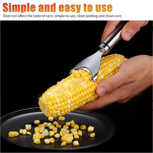 Stainless Steel Corn Cob Peeler Stripper Remover Kitchen Cutter Thresher Tool US - Picture 5 of 9