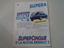 advertising Pubblicità 1984 RENAULT SUPERCINQUE SUPER 5 TSE