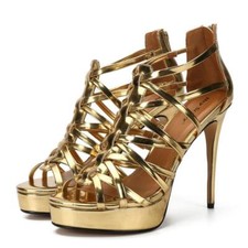 Gladiator Cut Out Men's Plus Sz Sandals High Heels Drag Queen Crossdresser Shoes