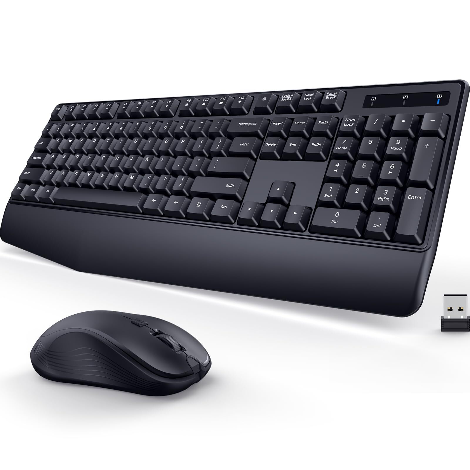 Ergonomic Wireless Keyboard and Mouse Combo with 2.4GHz Receiver
