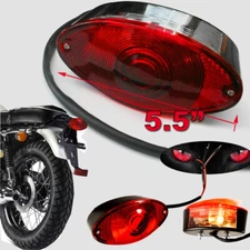 Black Cateye Motorcycle Back Fender Integrated tail light with brake for Harley