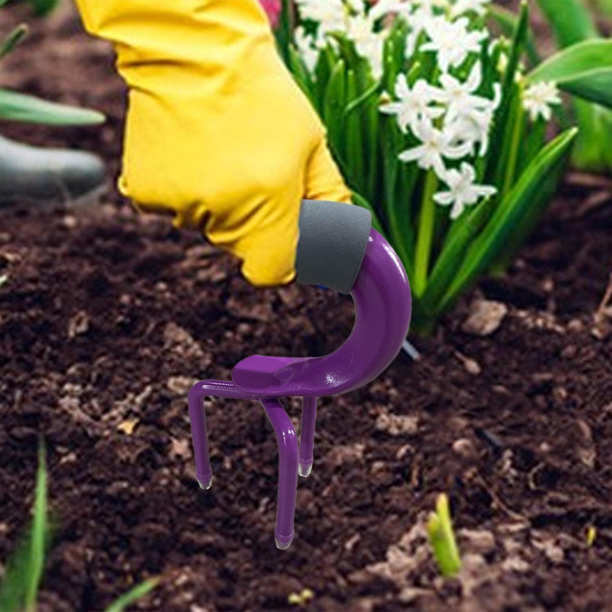 TOPINCN Garten Vertikutierer 2-in-1 - Handfräse & Bodenlockerer 20x15cm