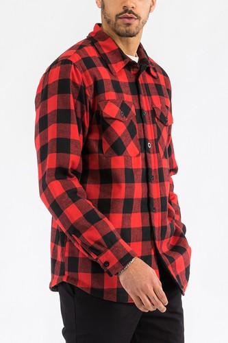 Camisa acolchada de franela forrada a cuadros para hombre EE. UU. - Imagen 12 de 42