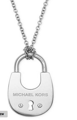michael kors silver padlock necklace