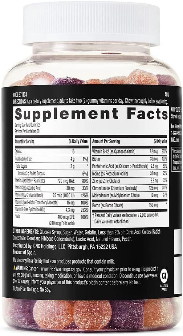 GNC Mega Men Gummy Multivitamin Mixed Berry 120 Gummies Exp 01  