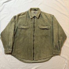 Vintage Quicksilver Corduroy Full Zip Jacket Green Sz M 90s Y2K Skate Surf Read