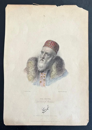 Gravure Ali Pacha  Feb 1832 London Fac Simile Of The Signature Of Ali Pacha