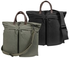 Flyers Helmet Bag Vintage Canvas Leather Handles Carry Strap Army Military Bag