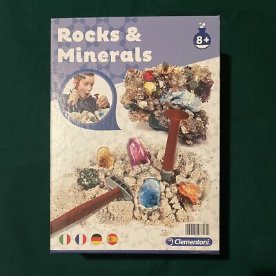 ROCKS & MINERALS Spiel Bausatz Ausgrabung CLEMENTONI +8 Jahre Hammer Meißel Erde