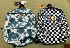 2 large 18 VANS Realm Flying V Backpack -Black/white check peace off the wall