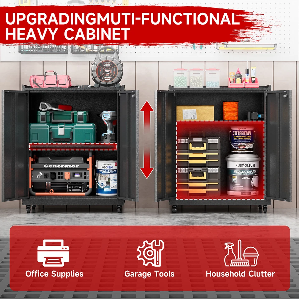 Caja de herramientas rodante Firstsky gabinete de almacenamiento cajas de herramientas con ruedas gabinete de garaje Foto 4 de 4