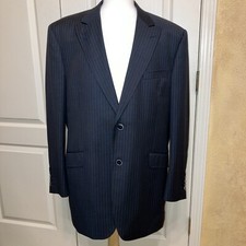 Giacca/Blazer Tuta RANIERI LANA Nero/Blu Gessato - Tg 46 R Made in Italy