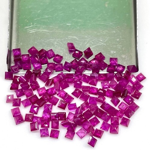 30 Pcs Natural Ruby 1.8mm Square Cut Sparkling Red Loose Gemstones Wholesale Lot - Picture 6 of 18