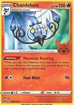 Pokemon Chandelure (Pumpkin Promo) (26pp/233) Lost Origin LP HOLO