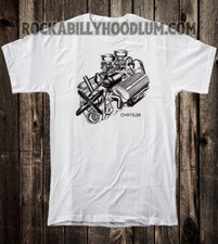 Retro Hot Rod Tee T Shirt Drag Race Racing Mechanic Speed Shop Chrysler Engine