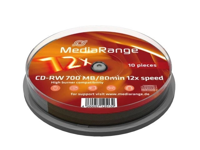 10 MEDIARANGE CD-RW 12x in campana da 10 pz CD -RW RESCRIVIBILI MR235