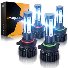 9005 9006 LED Headlights Kit Combo Bulbs High Low Beam Super White Bright