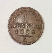 Scheide-Münze, Fürstentum Lippe, 1858, 1 Pfennig , A.