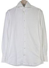 Suitsupply Men's Formal Shirt 35 Slim Fit White Pure Cotton Shark Collar