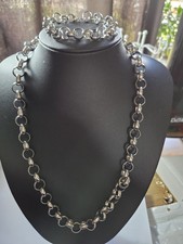 Belcher Chain Necklace and Bracelet Set Unisex Stainless Steel
