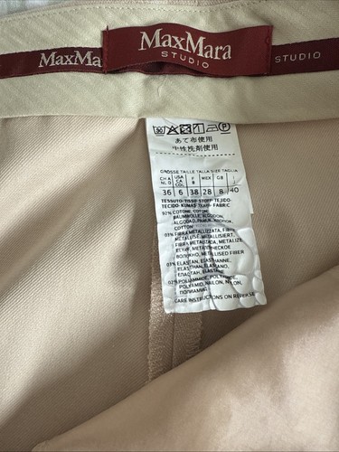 Pantalones para mujer MAX MARA talla UK 8 (FB 38 US 6) clásicos de algodón rosa con metal - Imagen 11 de 13