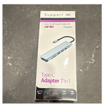 USB-C 7-in-1 Adapter Silver w/ 4K HDMI USB 3.0 SD/MicroSD USB-C PD YG-2120
