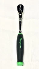 1/4" Drive Dual 80 Long Quick-Release Locking Flex-Head Ratchet Green. 